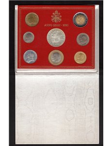 VATICAN 2001 THE LIRA THROUGH THE COINS OF THE POPES UNC