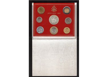 VATICANO 2001 LA LIRA ATTRAVERSO LE MONETE DEI PAPI FDC