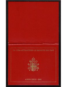 VATICANO 2001 LA LIRA ATTRAVERSO LE MONETE DEI PAPI FDC