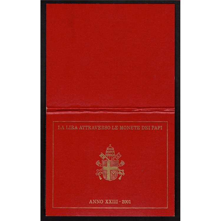 VATICANO 2001 LA LIRA ATTRAVERSO LE MONETE DEI PAPI FDC