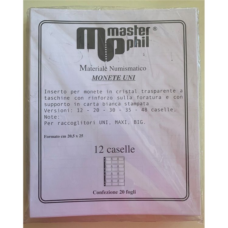 INSERTO PER MONETE UNI 12 CASELLE - MASTER PHIL