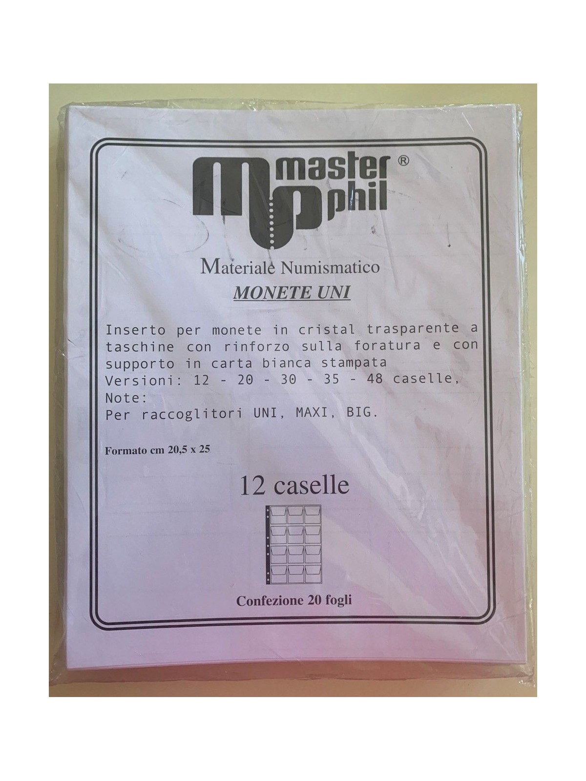 INSERTO PER MONETE UNI 12 CASELLE - MASTER PHIL