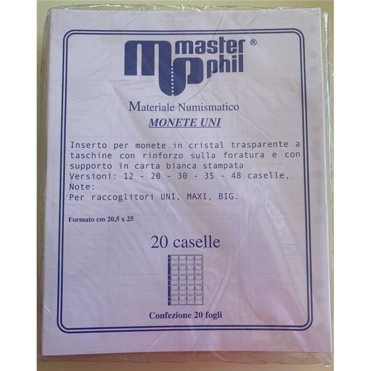 UNI 20-SECTION COIN INSERT - MASTER PHIL
