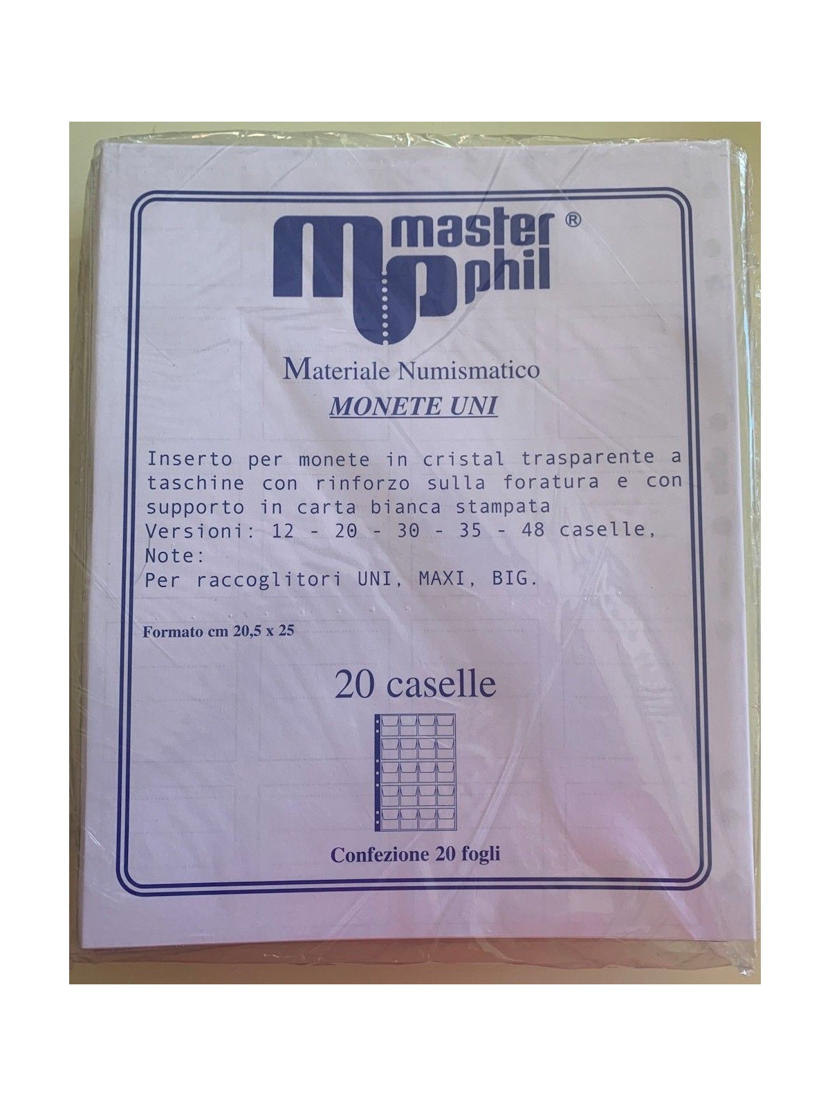UNI 20-SECTION COIN INSERT - MASTER PHIL