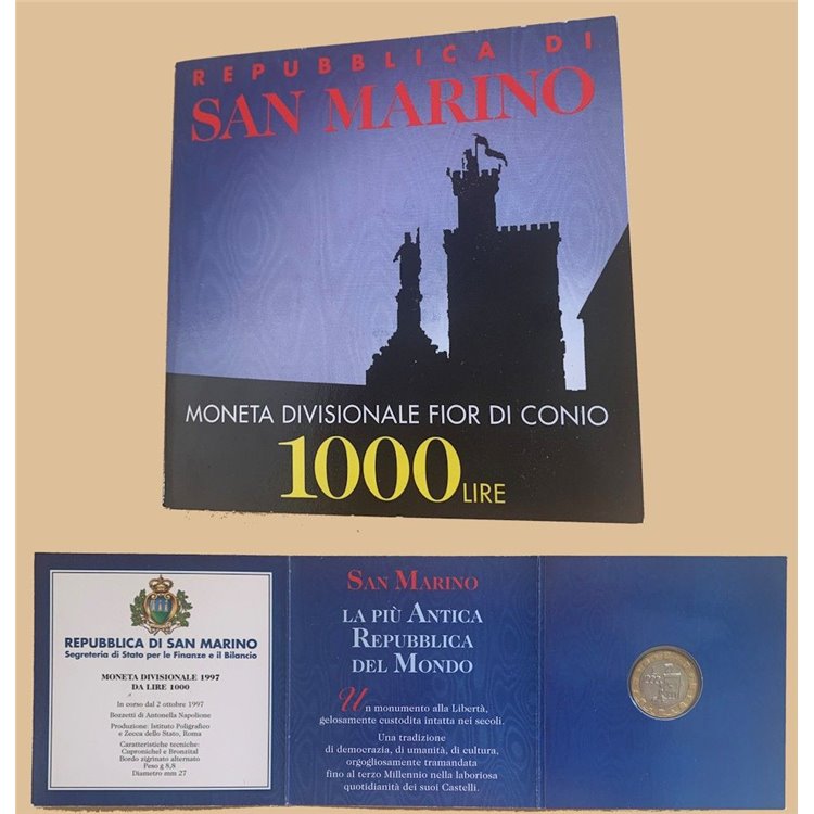SAN MARINO 1997 Moneta £ 1.000 FDC