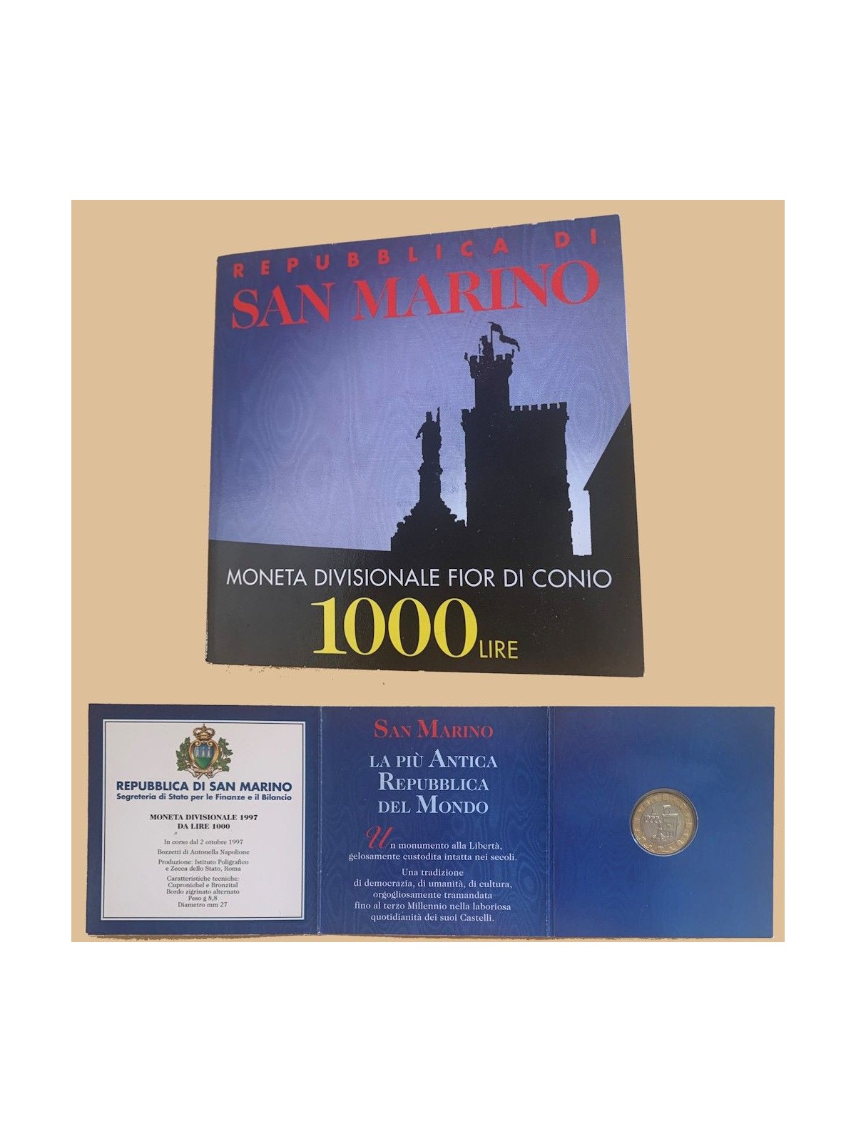 SAN MARINO 1997 Coin £1,000 UNC