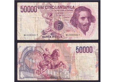 ITALIA 1984 Banconota £ 50.000 Bernini (circolata)