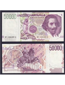 ITALIA 1992 Banconota £ 50.000 Bernini (circolata) (2)
