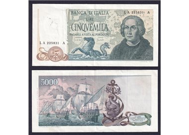 ITALY 1971 £5,000 Colombo Banknote (circulated)