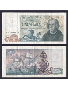 ITALY 1971 £5,000 Colombo Banknote (circulated) (2)