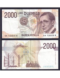 ITALY 1990 Banknote £2,000 Decree 3 October 1990 (circulated) (2)