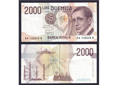 ITALIA 1990 Banconota £ 2.000 Decreto 3 Ottobre 1990 (circolata) (2)