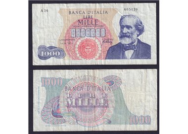 ITALIA 1966 Banconota £ 1.000 Verdi (circolata)