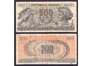 ITALY 1970 £500 Arethusa Banknote (circulated)