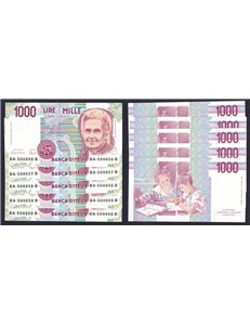 ITALY 1990 £1,000 Montessori Banknote (Lot of 5)
