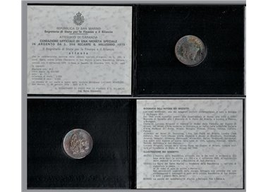 SAN MARINO 1975 Stonecutter, £500 silver coin UNC
