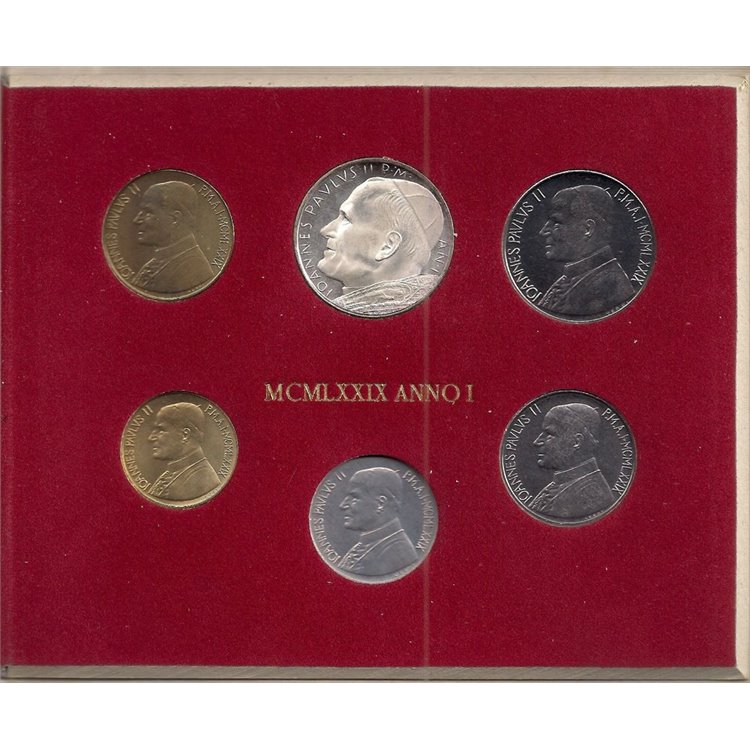 VATICAN 1979 John Paul II Year I, 6 coins UNC