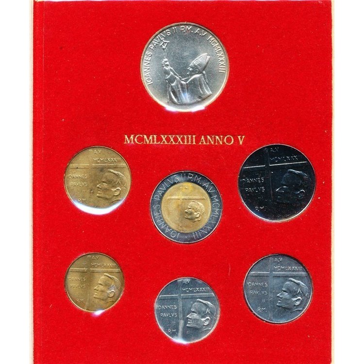 VATICAN 1983 John Paul II Year V, 7 coins UNC