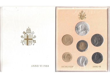 VATICAN 1984 John Paul II year VI, 7 coins UNC