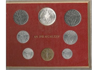 VATICANO 1975 Paolo VI, Anno Santo, 8 monete FDC