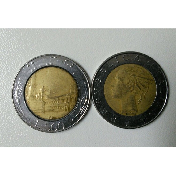ITALY 1982 Bicolour, bimetallic, £500 coin UNC