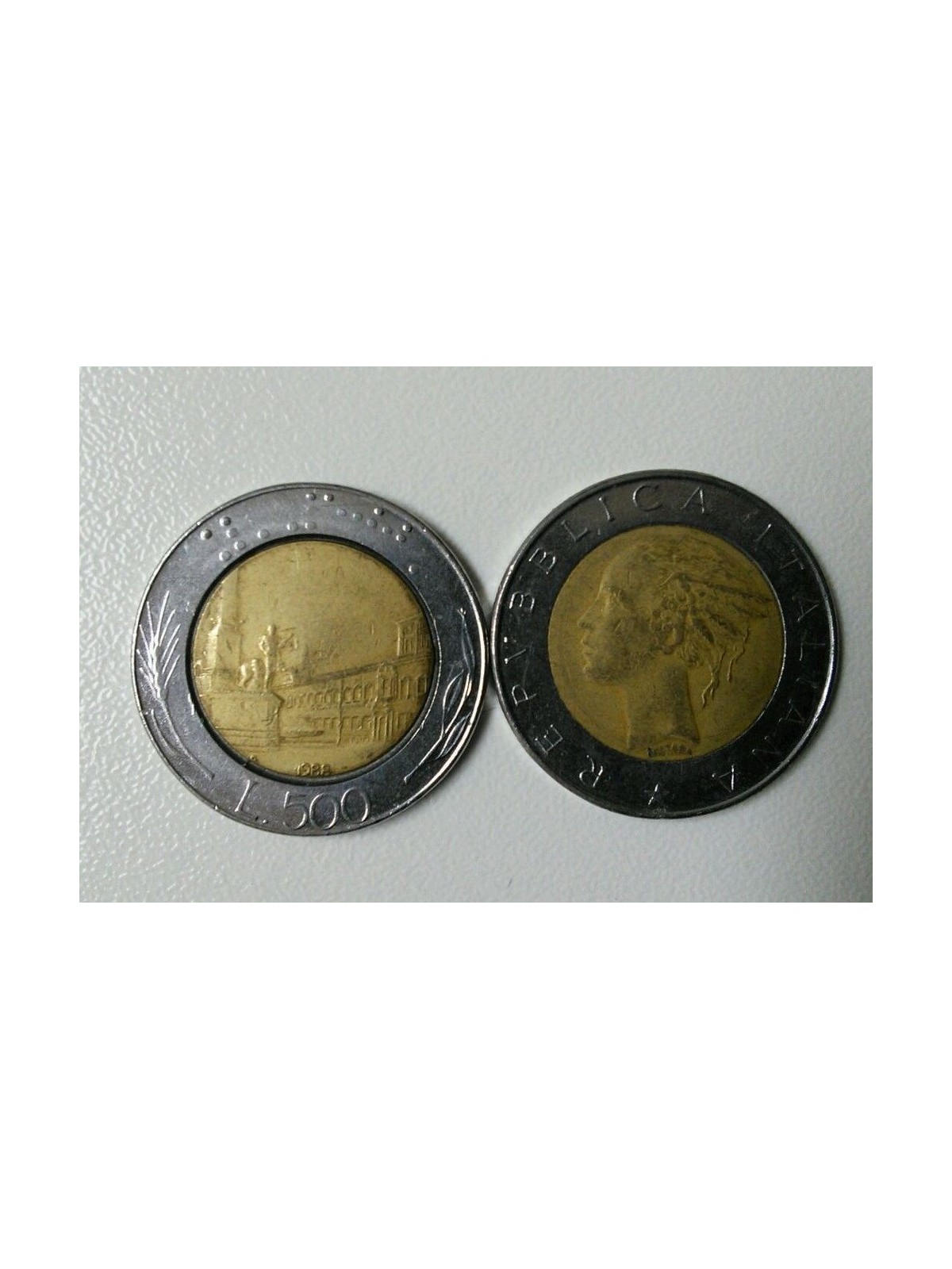 ITALIA 1982 Bicolore, bimetallico, moneta £ 500 FDC