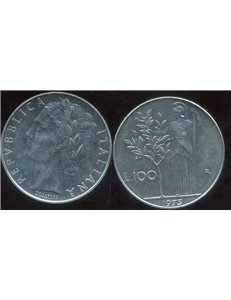 ITALIA 1975 Minerva, moneta £ 100 FDC
