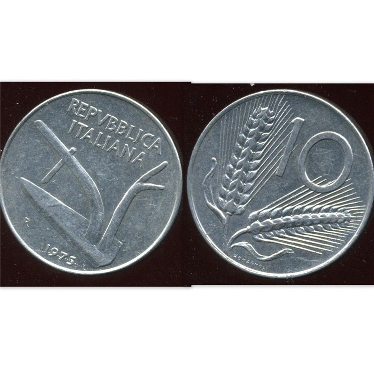 ITALIA 1975 Spighe, moneta £ 10 FDC Unc