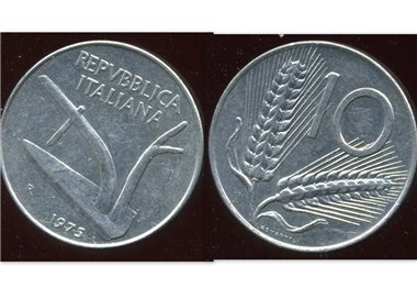 ITALY 1975 Ears of Corn, £10 coin FDC Unc