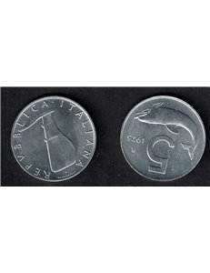 ITALIA 1975 Delfino, moneta £ 5 FDC Unc