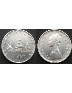 ITALIA 1961 Caravelle, moneta in argento £ 500 FDC Unc