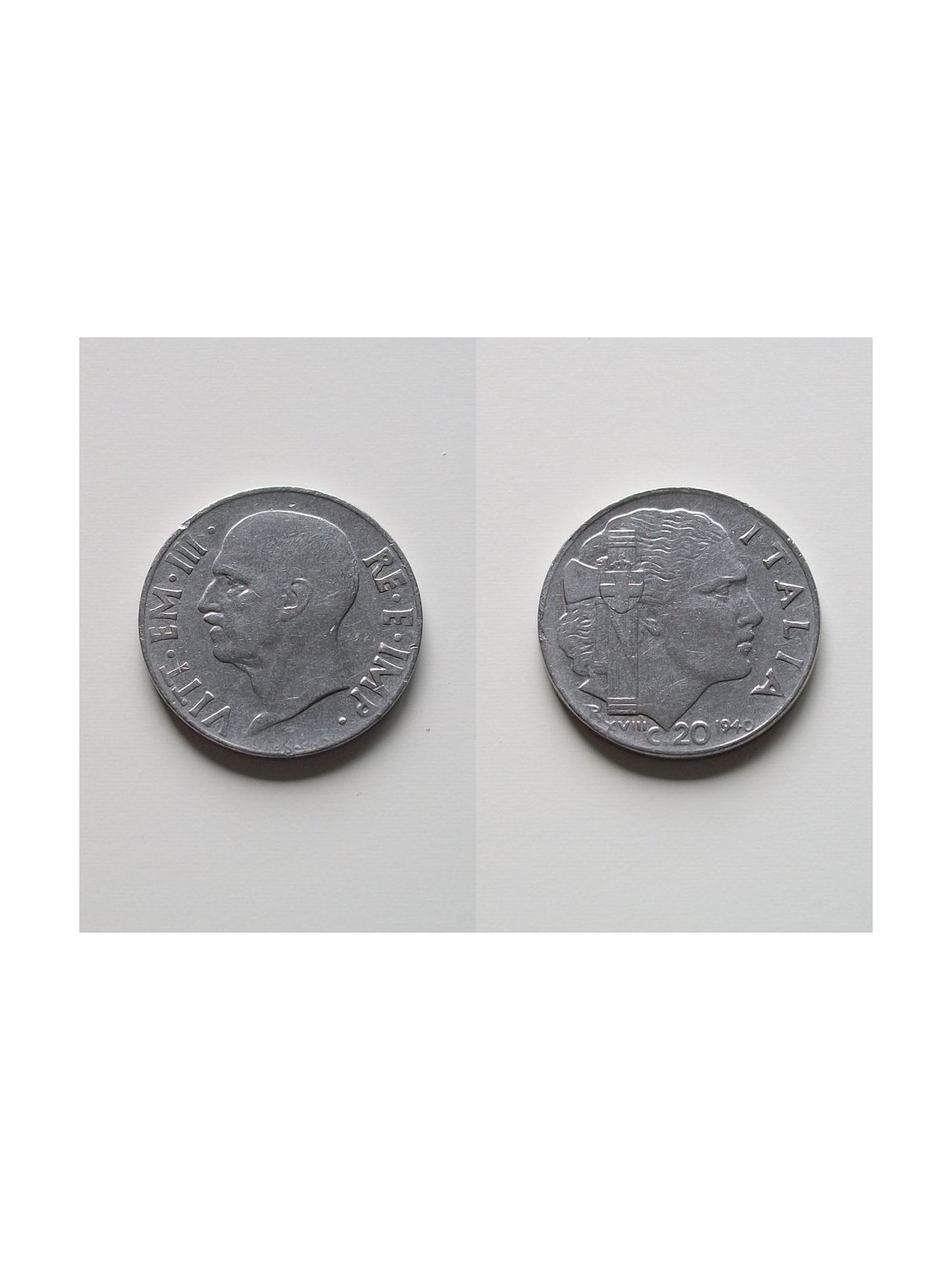 ITALIA REGNO 1940 Impero, moneta 20 Centesimi non magnetica EF SPL