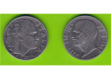 ITALIA REGNO 1941 Impero, moneta 20 Centesimi EF SPL