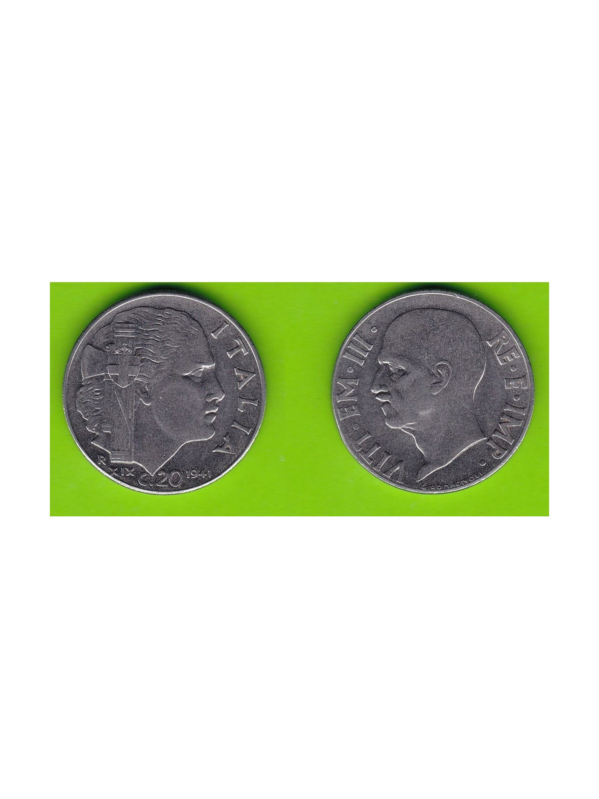 ITALY KINGDOM 1941 Empire, 20 Centesimi coin EF SPL