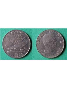 ITALIA REGNO 1940 Impero, moneta 50 Centesimi  magnetica EF SPL