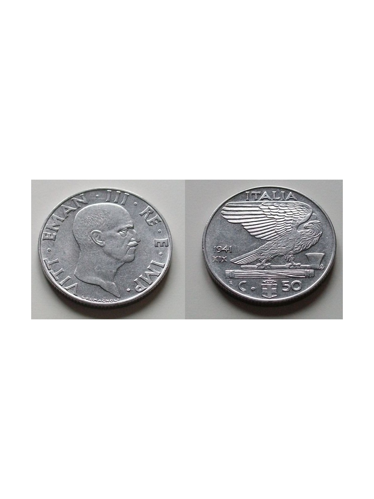 ITALY KINGDOM 1941 Empire, 50 Centesimi coin EF SPL