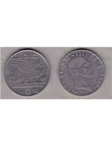 ITALY KINGDOM 1939 Empire, 50 Centesimi coin EF SPL