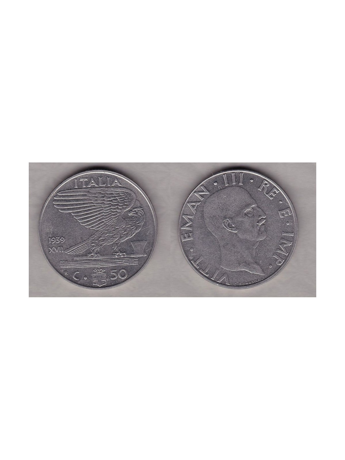 ITALIA REGNO 1939 Impero, moneta 50 Centesimi  EF SPL
