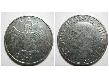 ITALIA REGNO 1939 Impero, moneta 1 £ BB VF