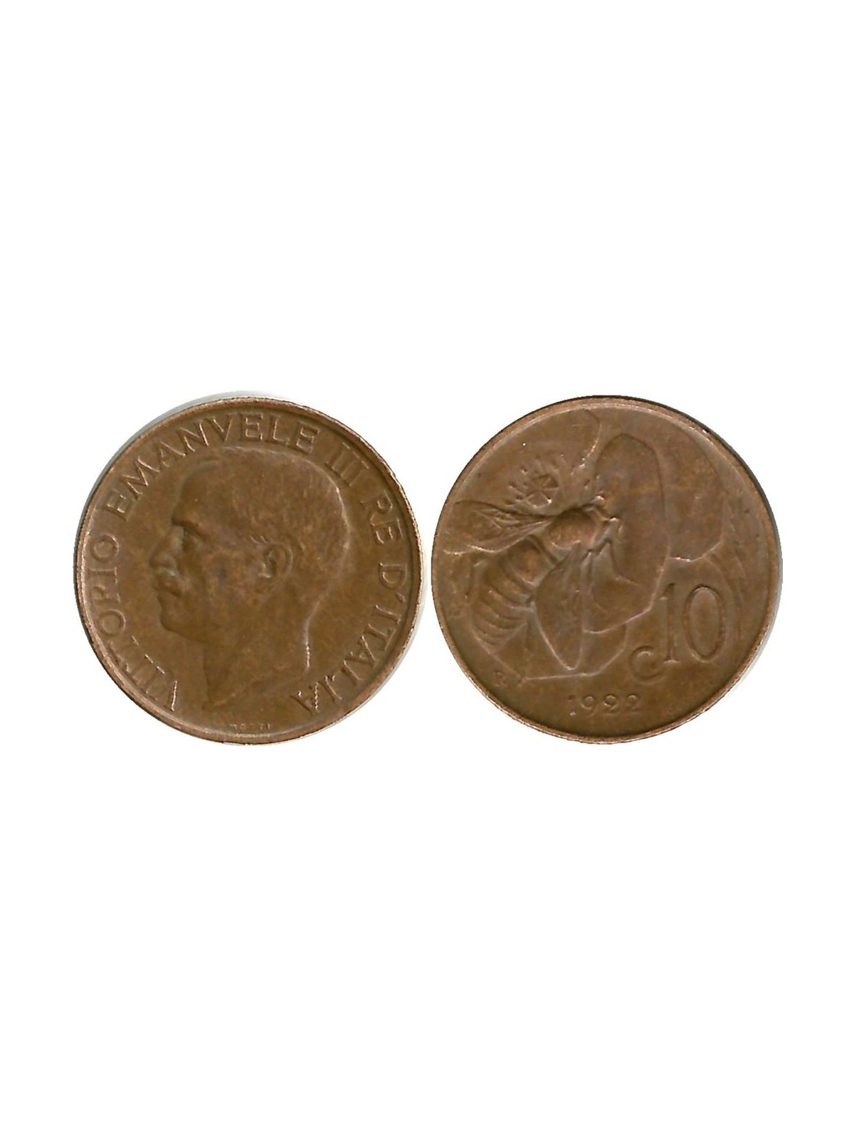 ITALIA REGNO 1922 Ape, moneta 10 centesimi BB VF