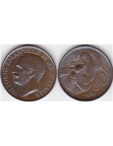ITALIA REGNO 1924 Ape, moneta 10 centesimi BB VF
