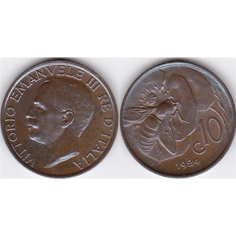 ITALIA REGNO 1924 Ape, moneta 10 centesimi BB VF