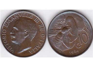 ITALY KINGDOM 1924 Ape, 10 cent coin BB VF