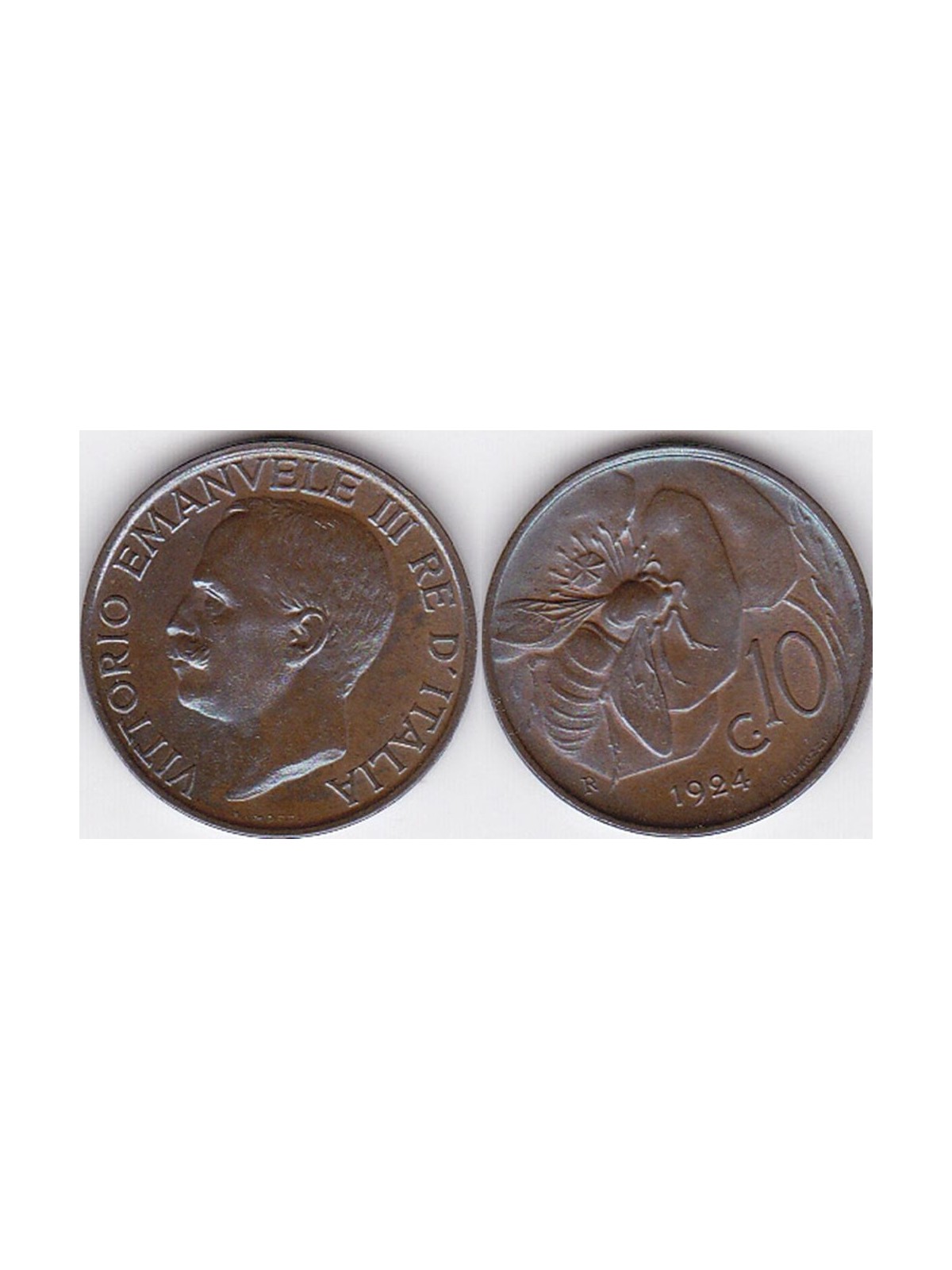 ITALY KINGDOM 1924 Ape, 10 cent coin BB VF