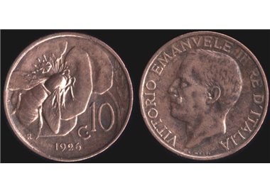 ITALY KINGDOM 1926 Ape, 10 cent coin BB VF