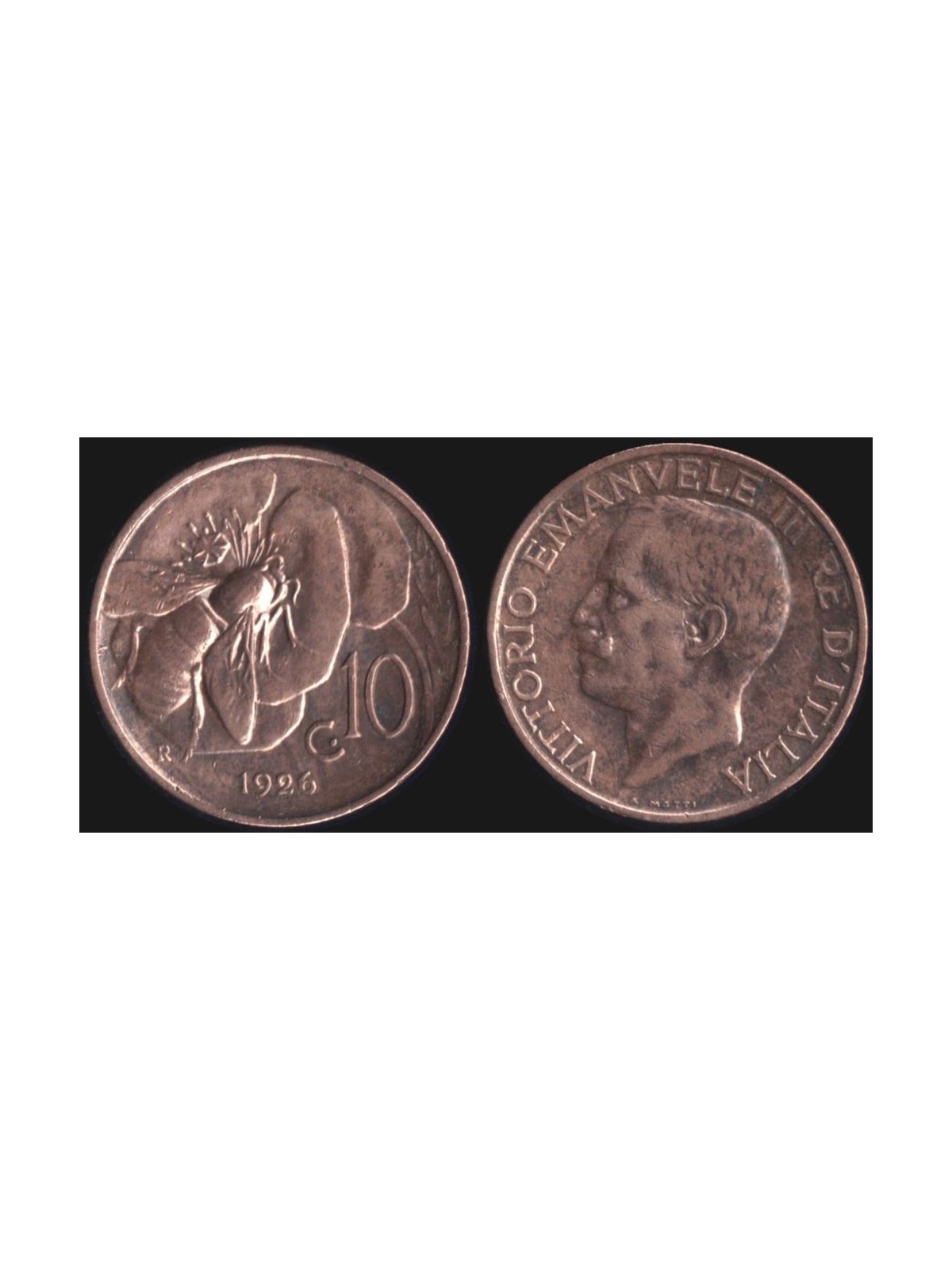 ITALIA REGNO 1926 Ape, moneta 10 centesimi BB VF