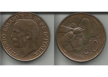 ITALY KINGDOM 1928 Ape, 10 cent coin qSPL VF35