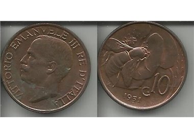 ITALIA REGNO 1931 Ape, moneta 10 centesimi BB VF