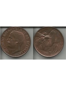 ITALY KINGDOM 1936 Ape, 10 cent coin qSPL VF35