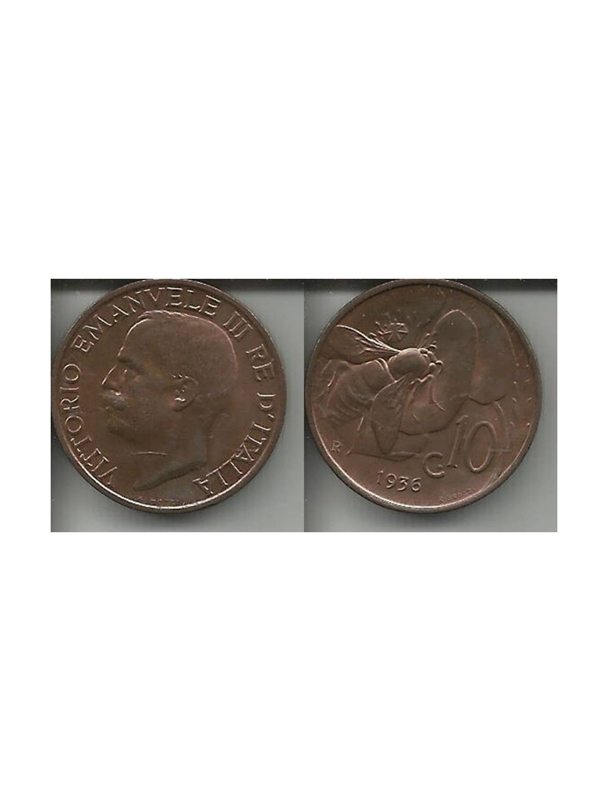 ITALY KINGDOM 1936 Ape, 10 cent coin qSPL VF35